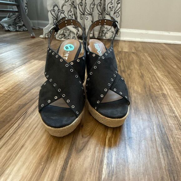 Report Caden Dark Grey Suede Espadrille Wedge Size 9 NWOT - Picture 4 of 6